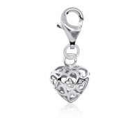 Knitted Heart Shaped Silver Charms CH-31